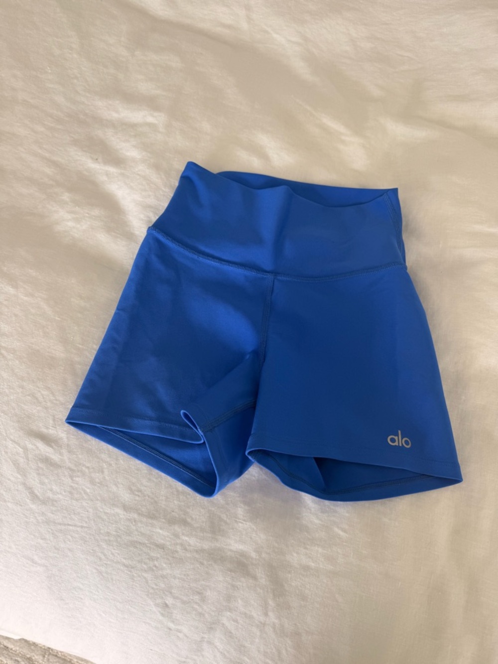 ALO Yoga High-Rise Bike Shorts in Royal Blue